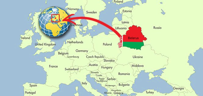 Belarus on map Europe